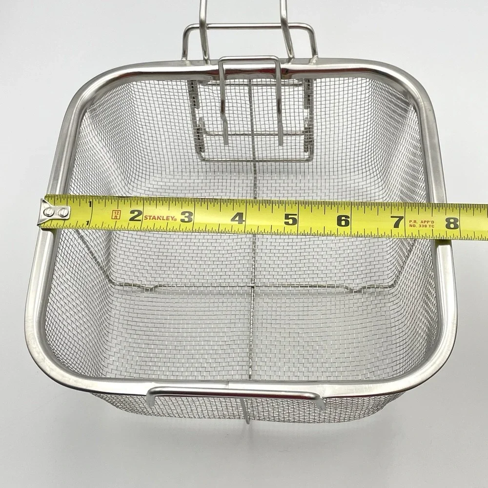 Genuine Copper Chef 8x8 Fry Basket W/ Handle Replacement Fits 9.5